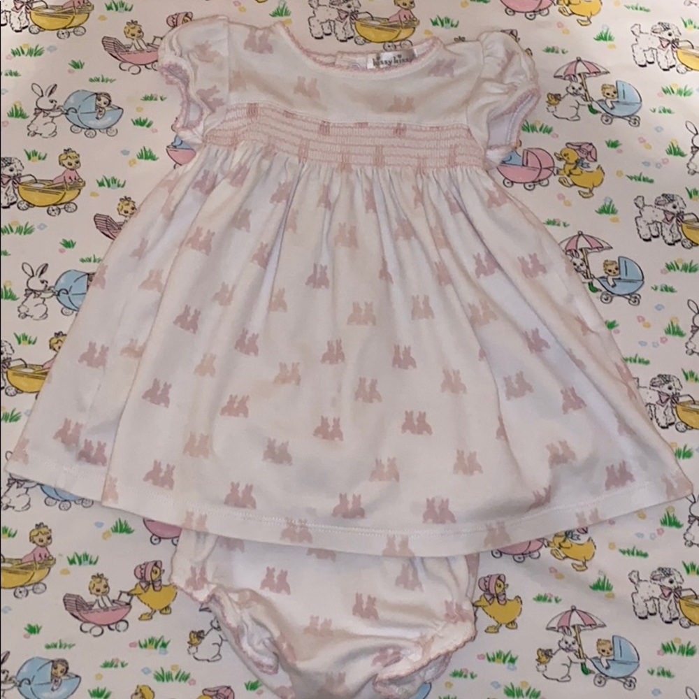 Kissy Kissy Bunny Dress and Bloomers 3-6 months